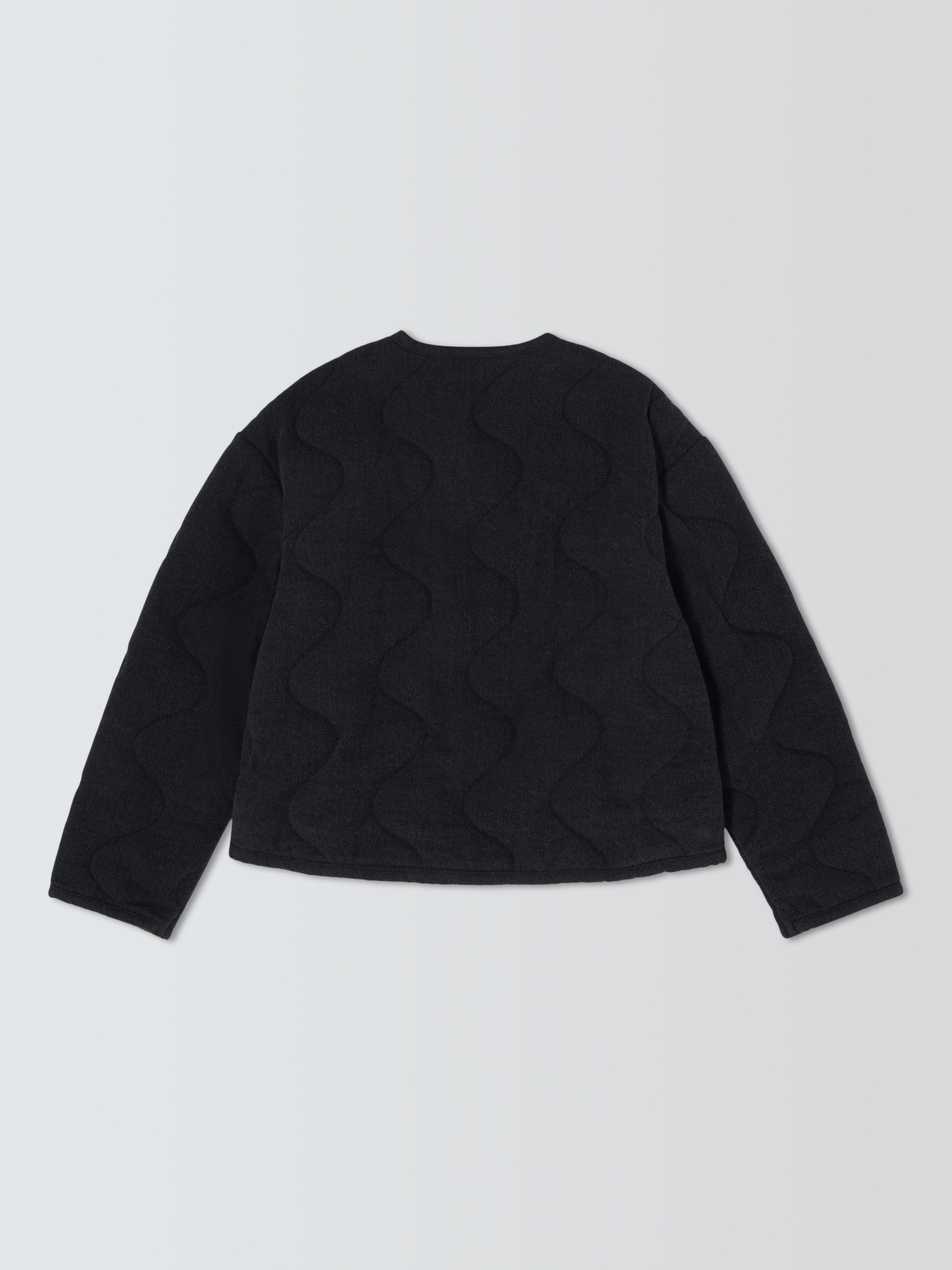 Product image 4 of 7, which shows John Lewis Kids' Quilted Denim Jacket, Grey Denim, 5 years