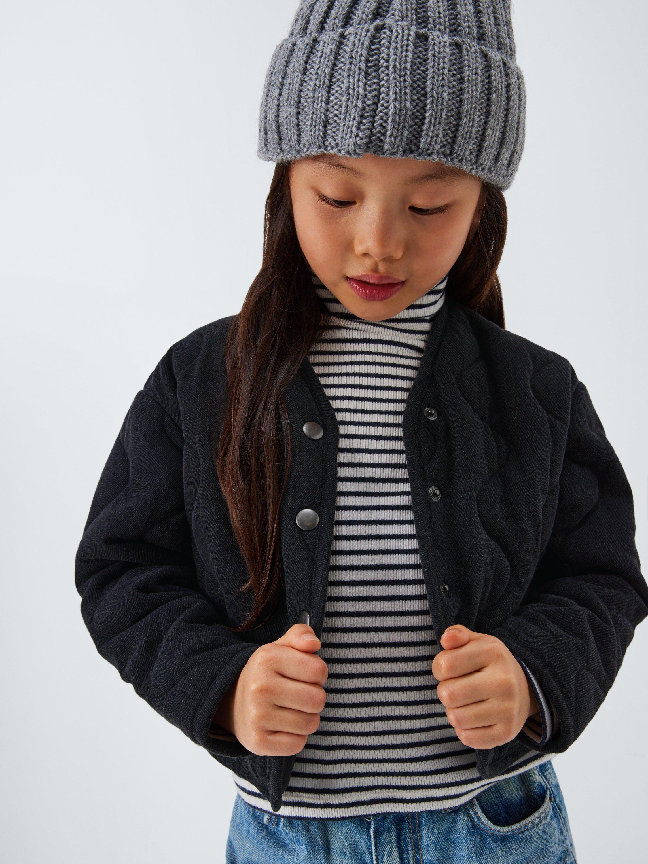 Product image 6 of 7, which shows John Lewis Kids' Quilted Denim Jacket, Grey Denim, 5 years