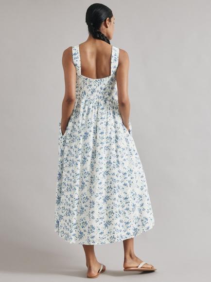 Albaray Blossom Square Neck Sundress, White - view 2, White