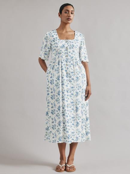 Albaray Blossom Shirt Dress, White, White