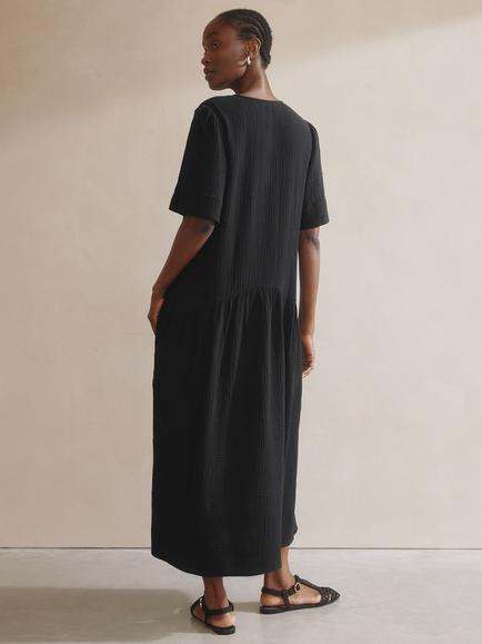 Albaray Cheesecloth Maxi Dress, Black - view 2, Black