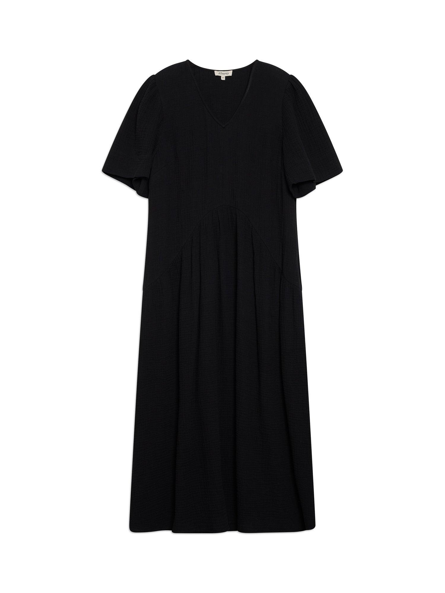 Product image 6 of 6, which shows Albaray Cheesecloth Maxi Dress, Black, 8