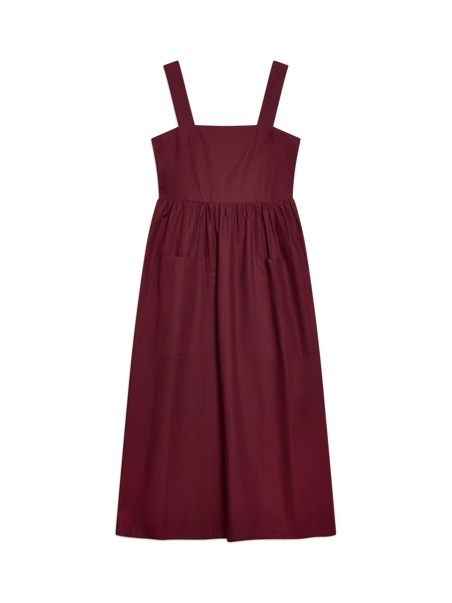 Product image 6 of 6, which shows Albaray Shirred Back Pure Organic Cotton Dress, Red, 8