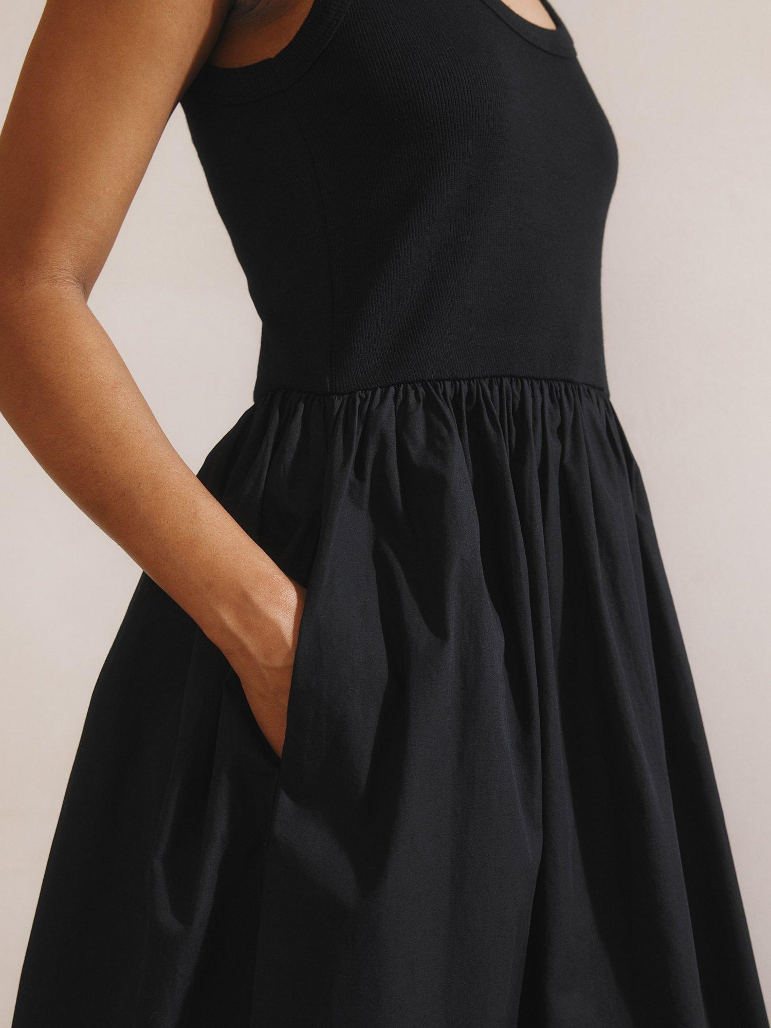 Product image 4 of 6, which shows Albaray Jersey Vest Midi Dress, Black, 8