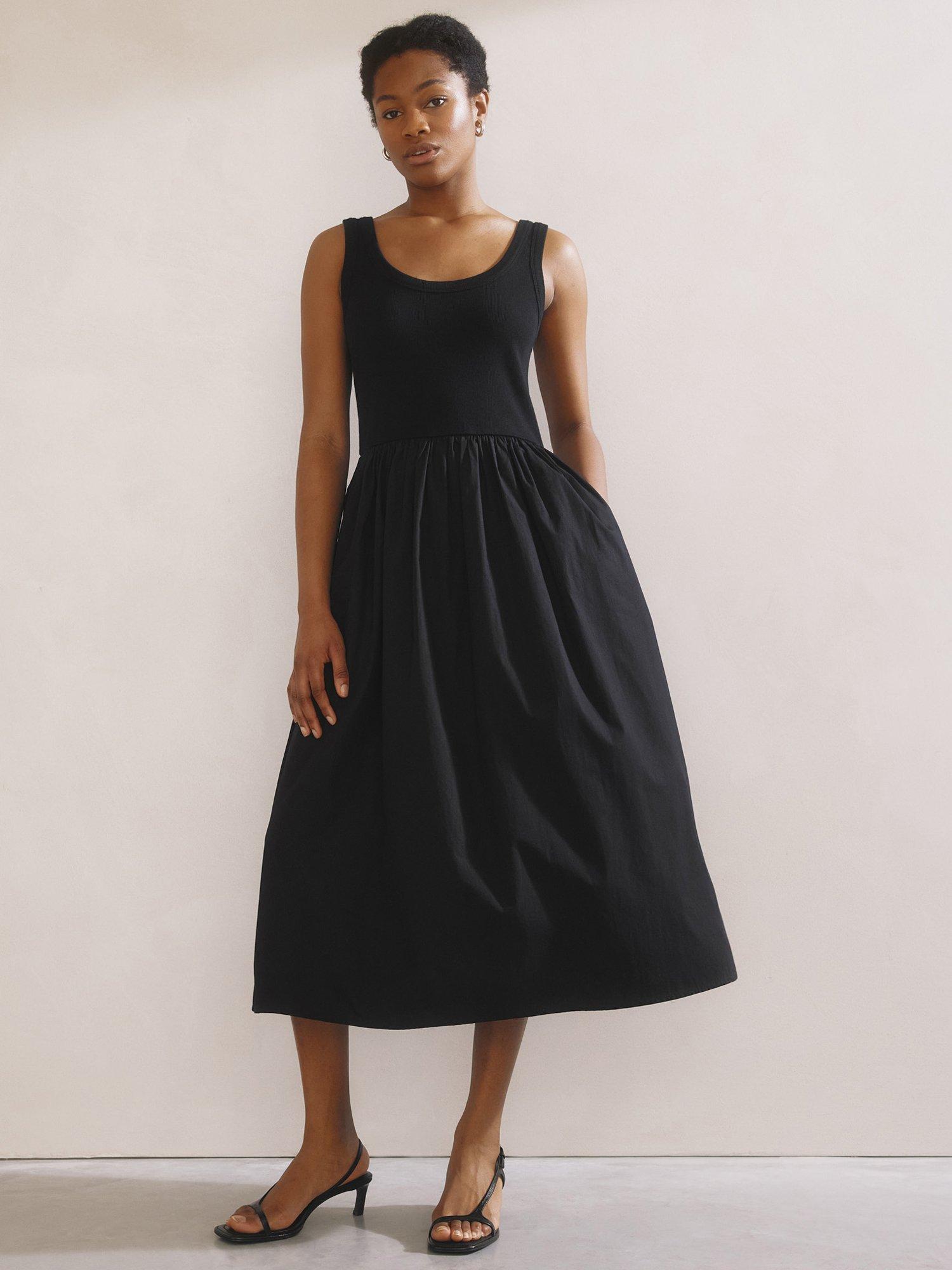 Product image 5 of 6, which shows Albaray Jersey Vest Midi Dress, Black, 8