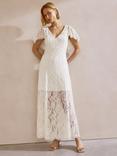 Albaray Lace Cape Maxi Dress, Cream