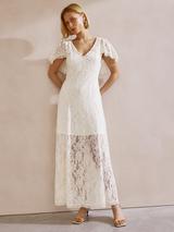 Forever New Frankie Lace Trim Dress, Blush
