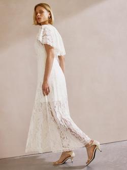 Albaray Lace Cape Maxi Dress, Cream - view 2, Cream