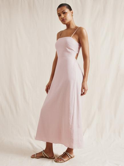 Albaray Cut Out Back Midi Dress, Pink, Pink