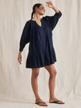 Albaray Pintuck Mini Dress, Navy