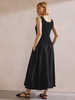 Albaray Mixed Jersey Puffball Dress, Black - view 2, Black