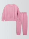 John Lewis Kids' Smile Today Jersey Top & Joggers Set, Pink