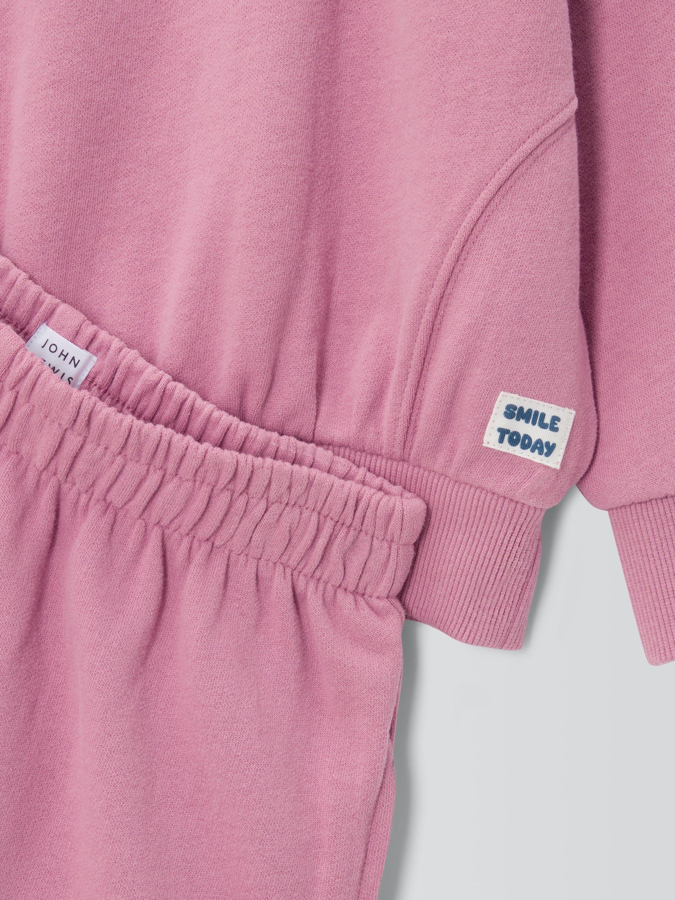 Product image 3 of 3, which shows John Lewis Kids' Smile Today Jersey Top & Joggers Set, Pink, 3 years