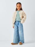 John Lewis Kids' Flower Ribbed Top, Blue