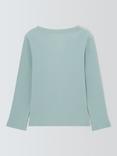 John Lewis Kids' Flower Ribbed Top, Blue