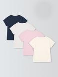 John Lewis Crew Neck T-Shirts, Pack of 4, Multi