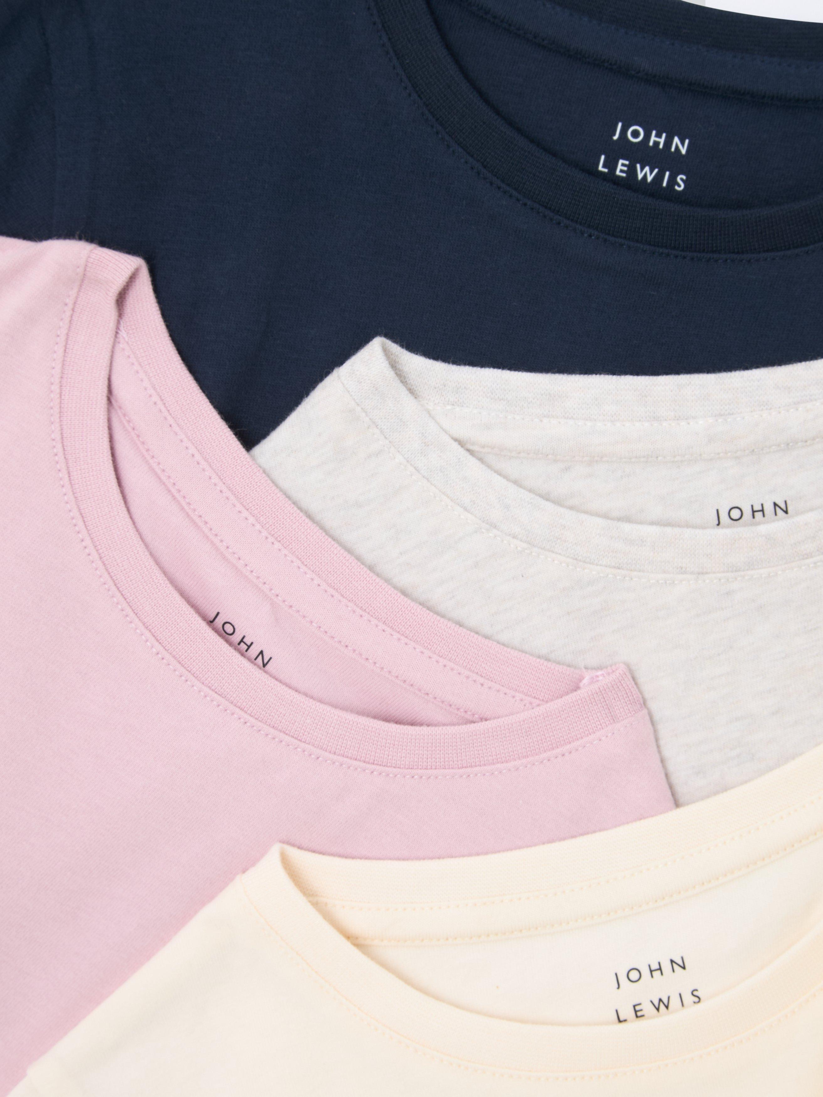 Product image 3 of 6, which shows John Lewis Crew Neck T-Shirts, Pack of 4, Multi, 3 years