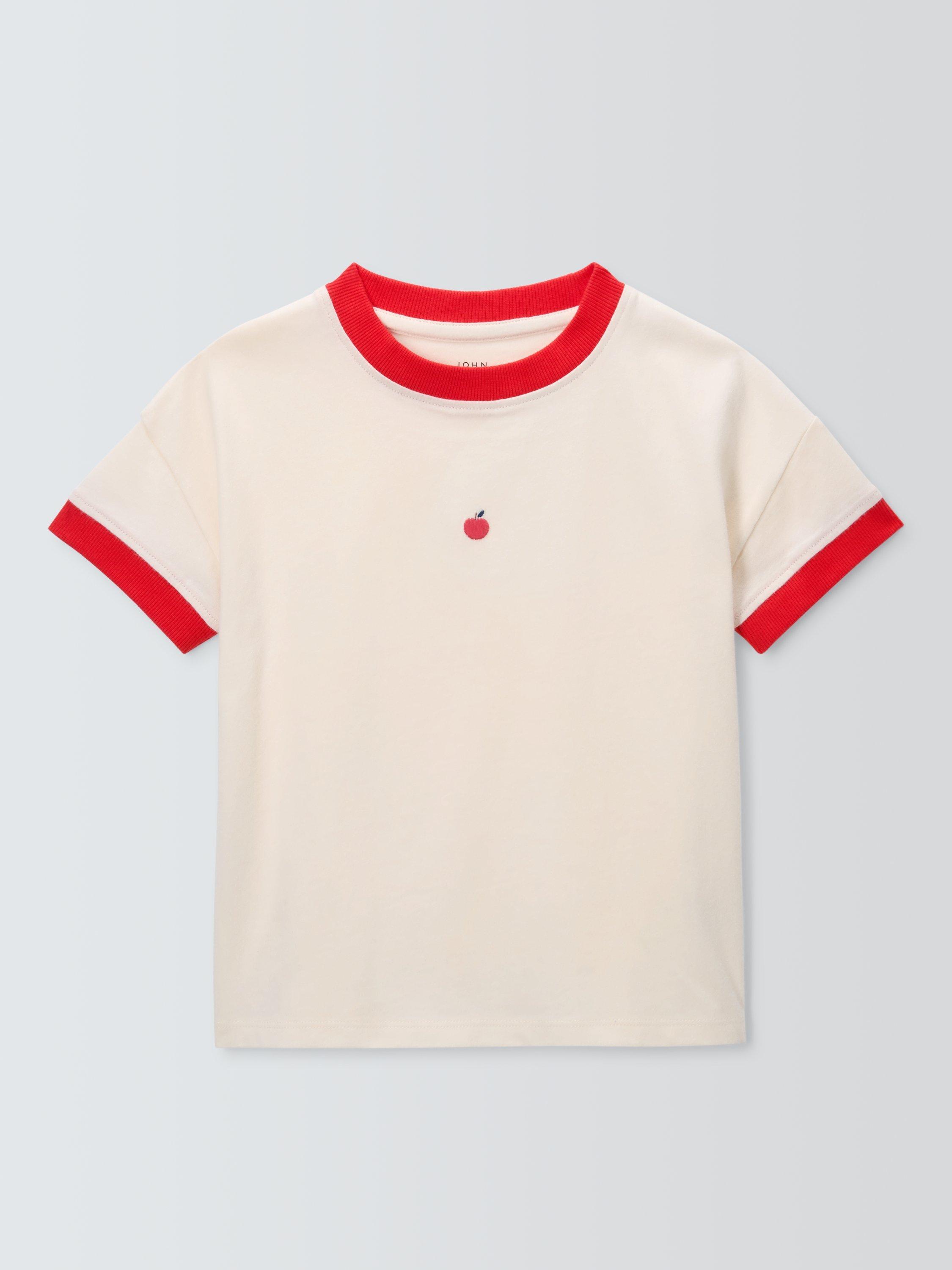 Product image 1 of 3, which shows John Lewis Kids' Embroidered Apple T-Shirt, Multi, 3 years