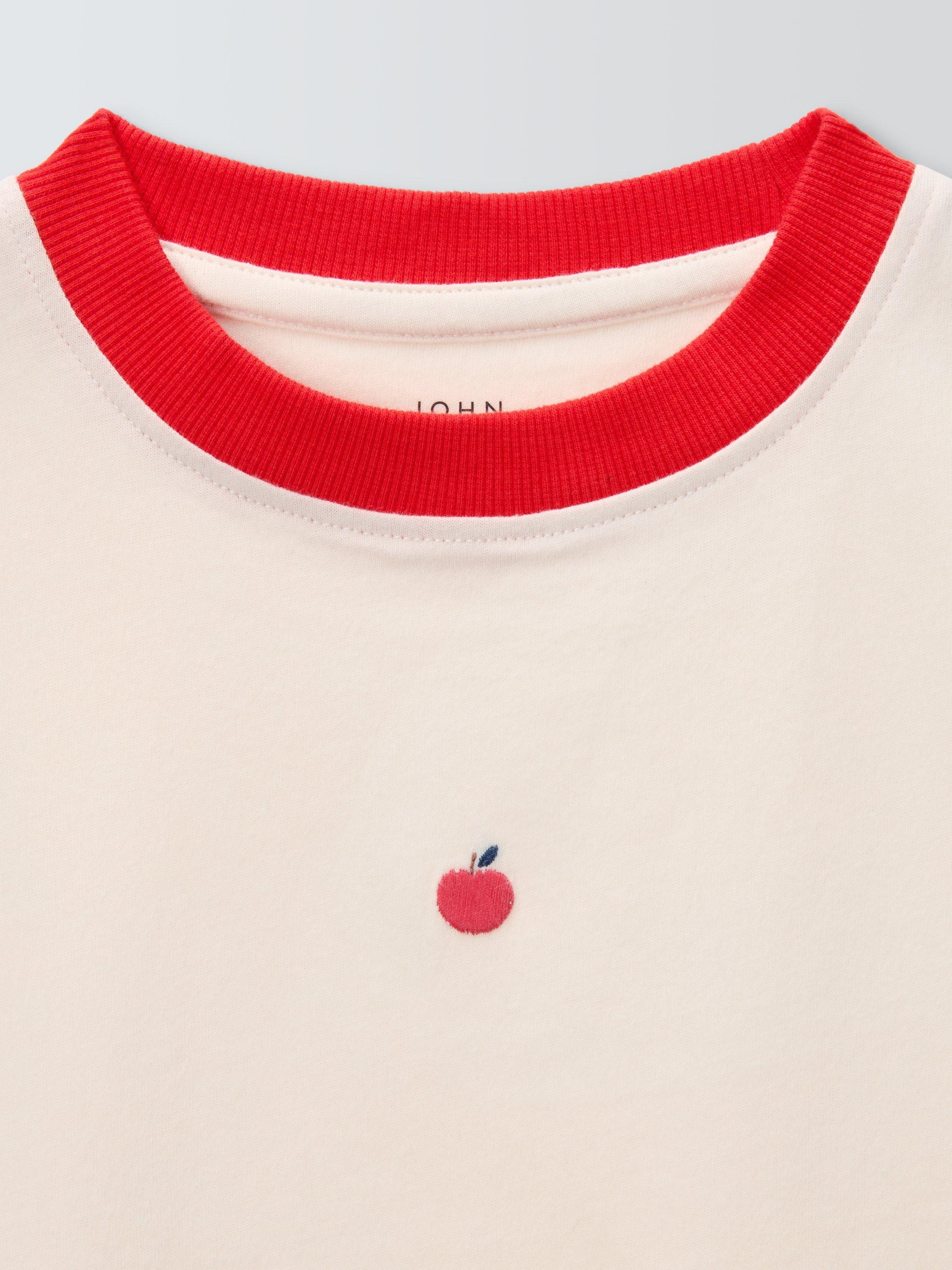 Product image 3 of 3, which shows John Lewis Kids' Embroidered Apple T-Shirt, Multi, 3 years