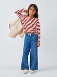 John Lewis Kids' Stripe Pointelle Top, Multi