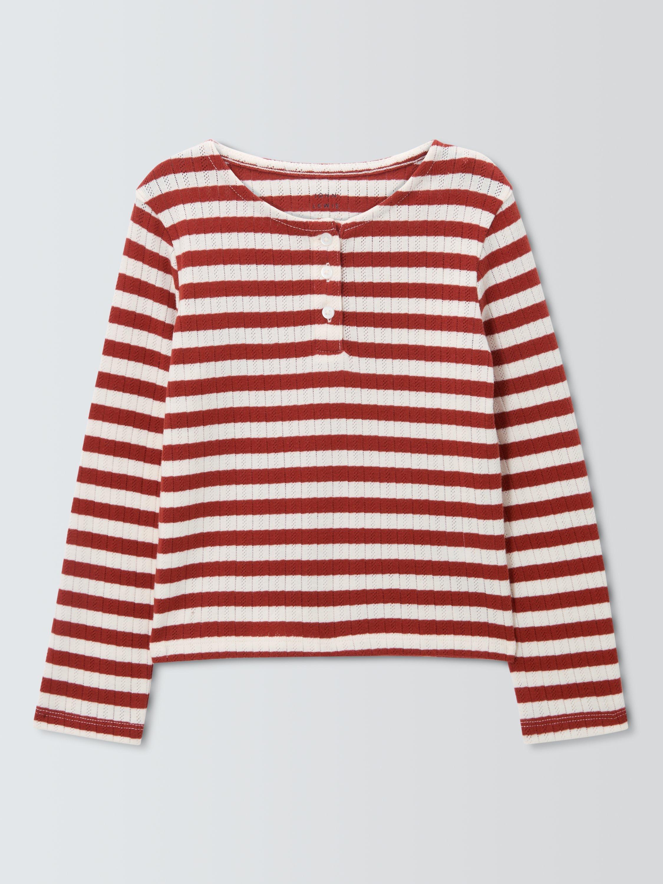 Product image 3 of 7, which shows John Lewis Kids' Stripe Pointelle Top, Multi, 3 years