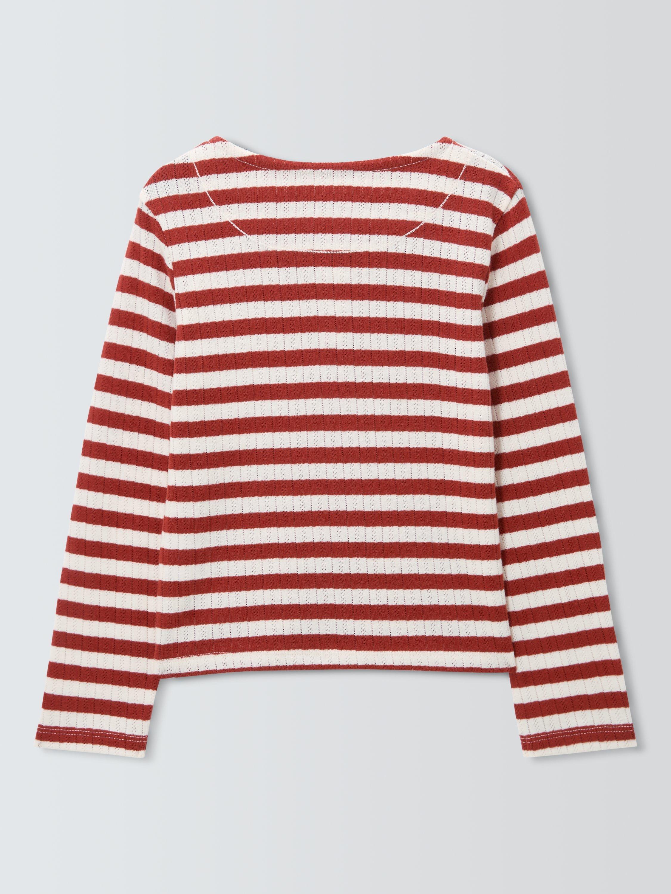 Product image 6 of 7, which shows John Lewis Kids' Stripe Pointelle Top, Multi, 3 years
