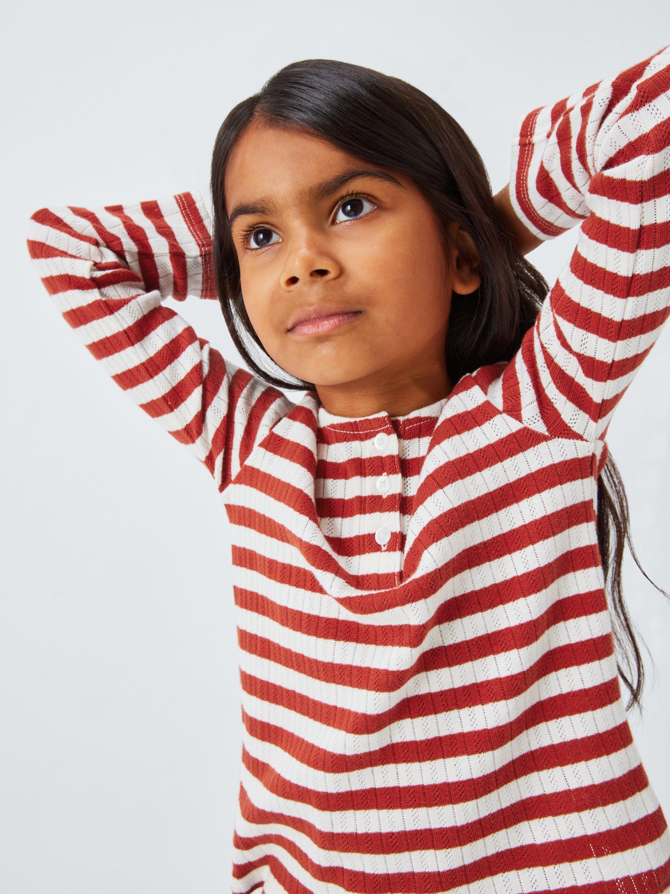 Product image 4 of 7, which shows John Lewis Kids' Stripe Pointelle Top, Multi, 3 years