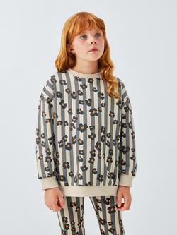 John Lewis Kids' Stripe Animal Print Leggings, Leo Stripe, Leo Stripe