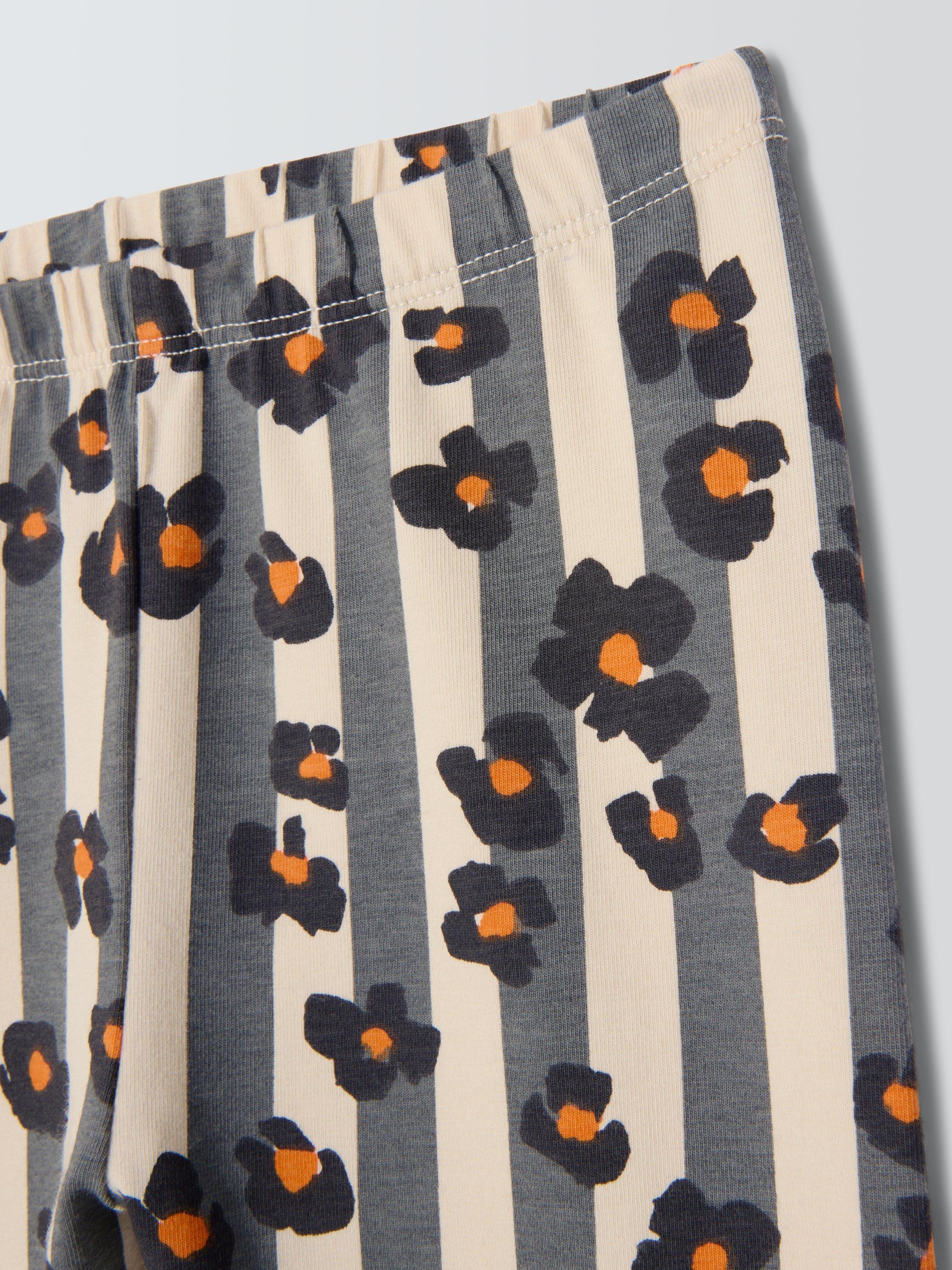Product image 3 of 3, which shows John Lewis Kids' Stripe Animal Print Leggings, Leo Stripe, 3 years