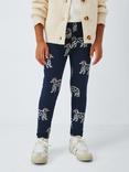 John Lewis Kids' Dog Graphic Leggings, Navy, Beige