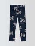 John Lewis Kids' Dog Graphic Leggings, Navy, Beige