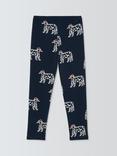 John Lewis Kids' Dog Graphic Leggings, Navy, Beige