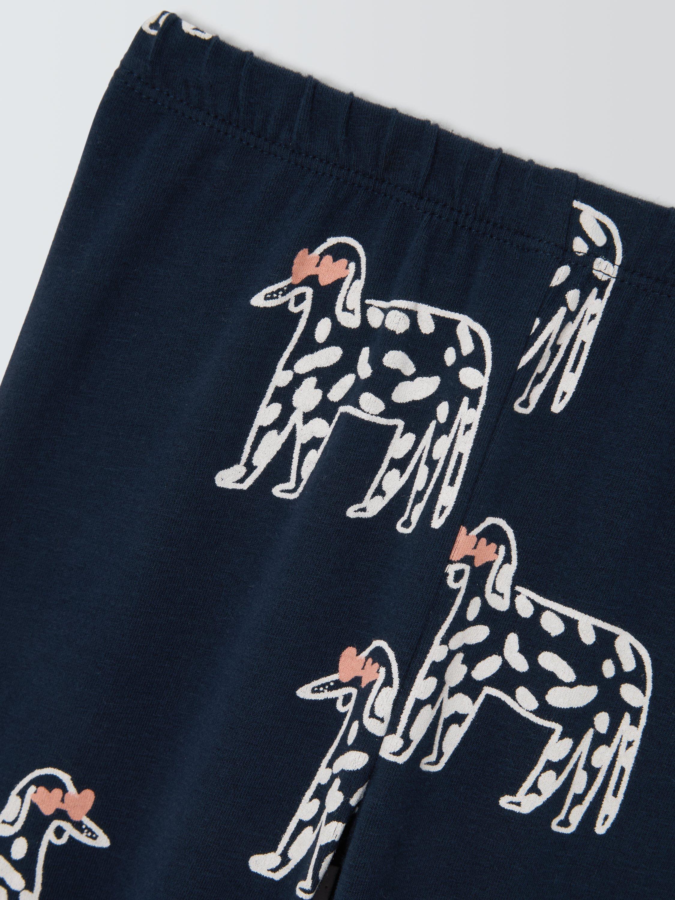 Product image 3 of 3, which shows John Lewis Kids' Dog Graphic Leggings, Navy, Beige, 3 years