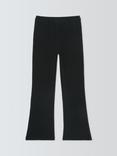John Lewis Kids' Ribbed Flared Leggings, Black