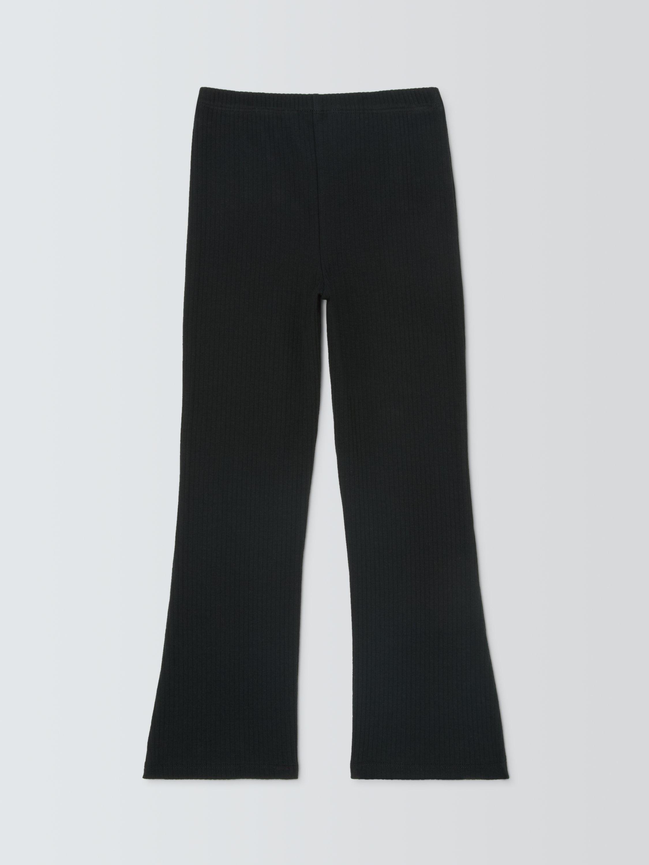 Product image 2 of 3, which shows John Lewis Kids' Ribbed Flared Leggings, Black, 4 years