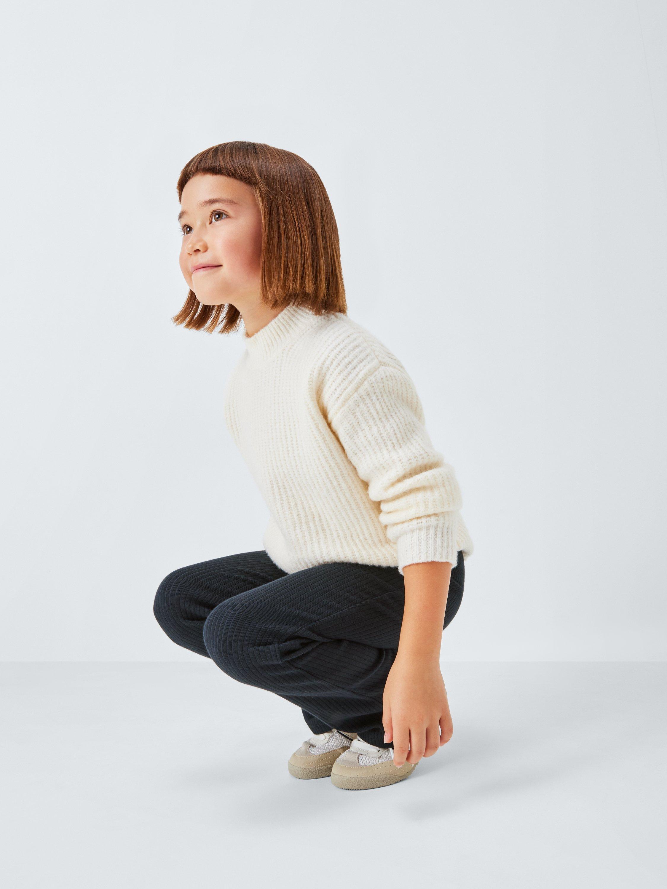 Product image 4 of 6, which shows John Lewis Kids' Ribbed Flared Leggings, Black, 4 years