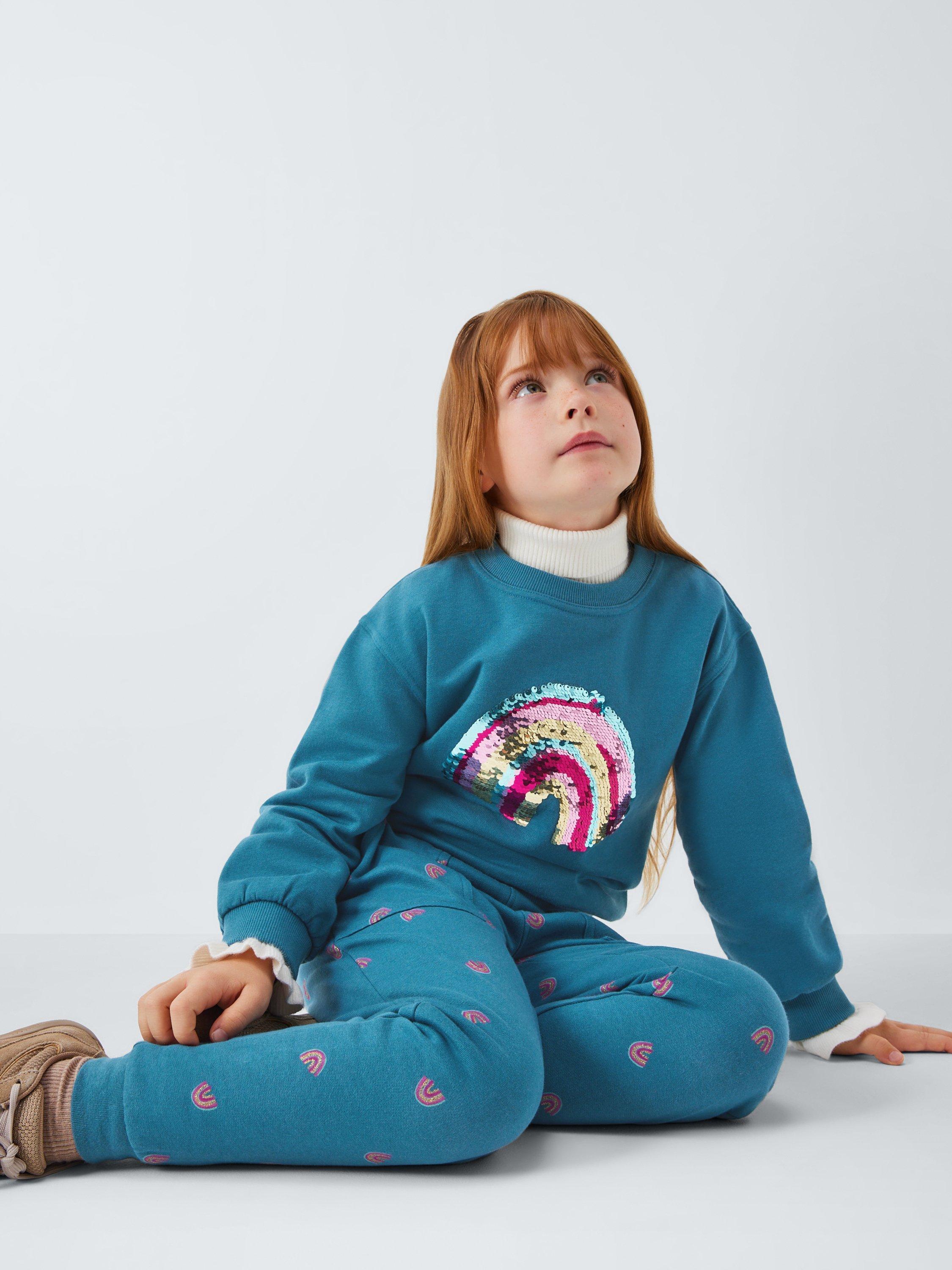 Product image 4 of 7, which shows John Lewis Kids' Rainbow Print Joggers, Multi, 3 years
