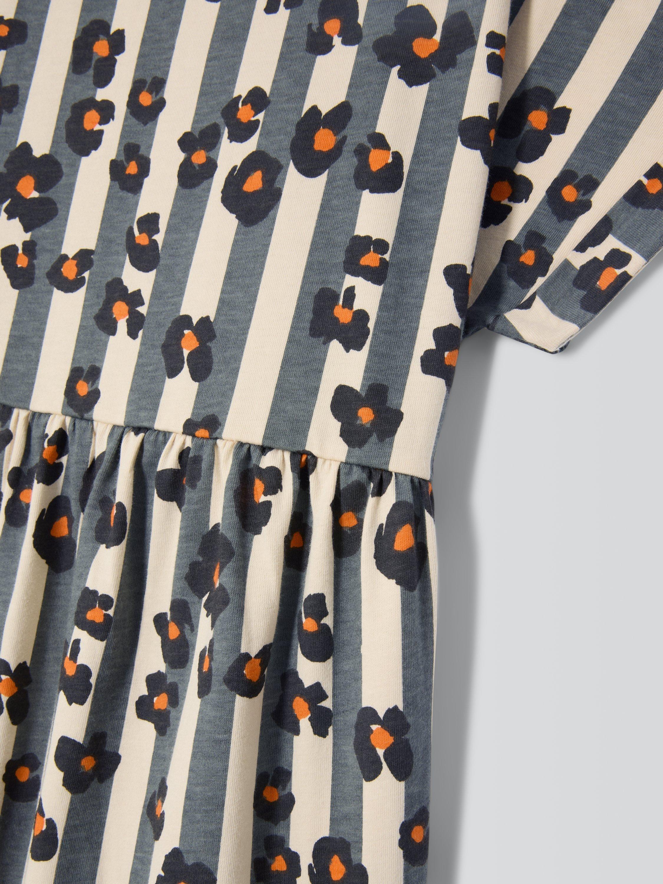 Product image 3 of 3, which shows John Lewis Kids' Stripe Animal Print Dress, Leo Stripe, 3 years