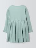 John Lewis Kids' Ribbed Flower Jersey Dress, Blue