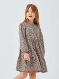 John Lewis Kids' Animal Print Jersey Dress, Blue, White