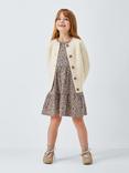 John Lewis Kids' Animal Print Jersey Dress, Blue, White