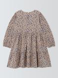 John Lewis Kids' Animal Print Jersey Dress, Blue, White