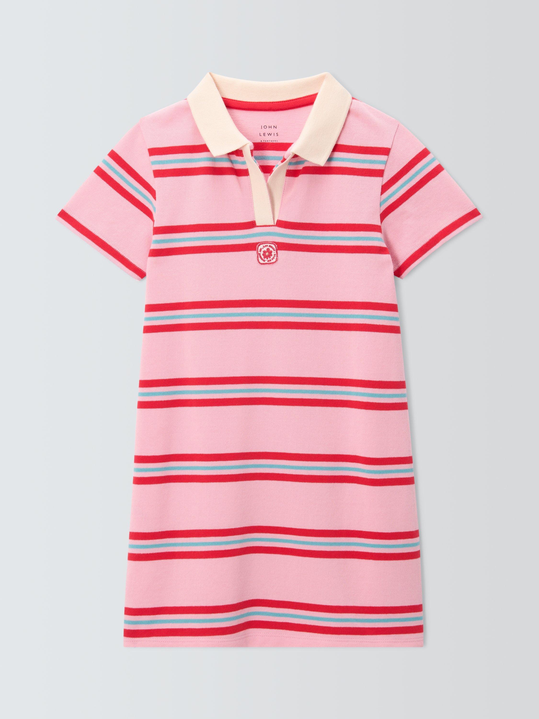 Product image 3 of 7, which shows John Lewis Kids' Stripe Polo Dress, Multi, 3 years