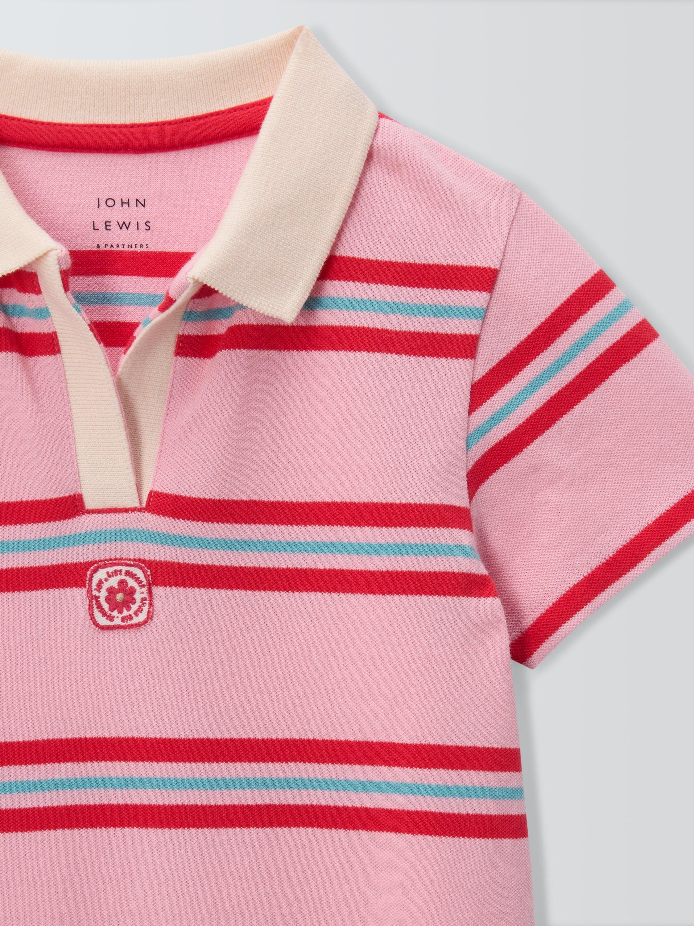 Product image 7 of 7, which shows John Lewis Kids' Stripe Polo Dress, Multi, 3 years