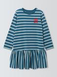 John Lewis Kids' Stripe Love Jersey Dress, Red, White, Blue