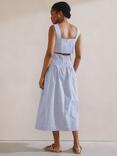 Albaray Stripe Organic Cotton Rich Sun Dress, Blue