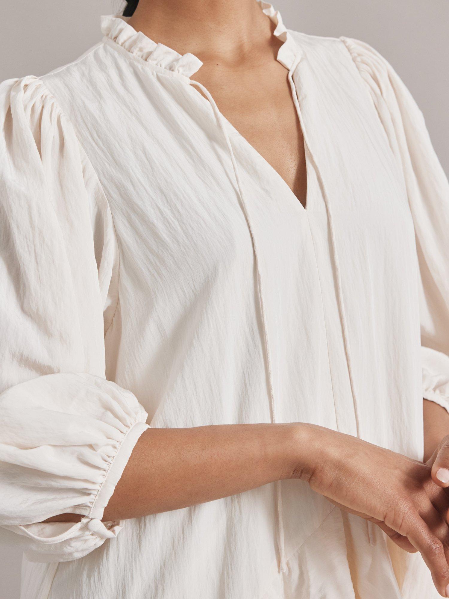 Product image 4 of 7, which shows Albaray Tiered Frill Maxi Dress, Cream, 8