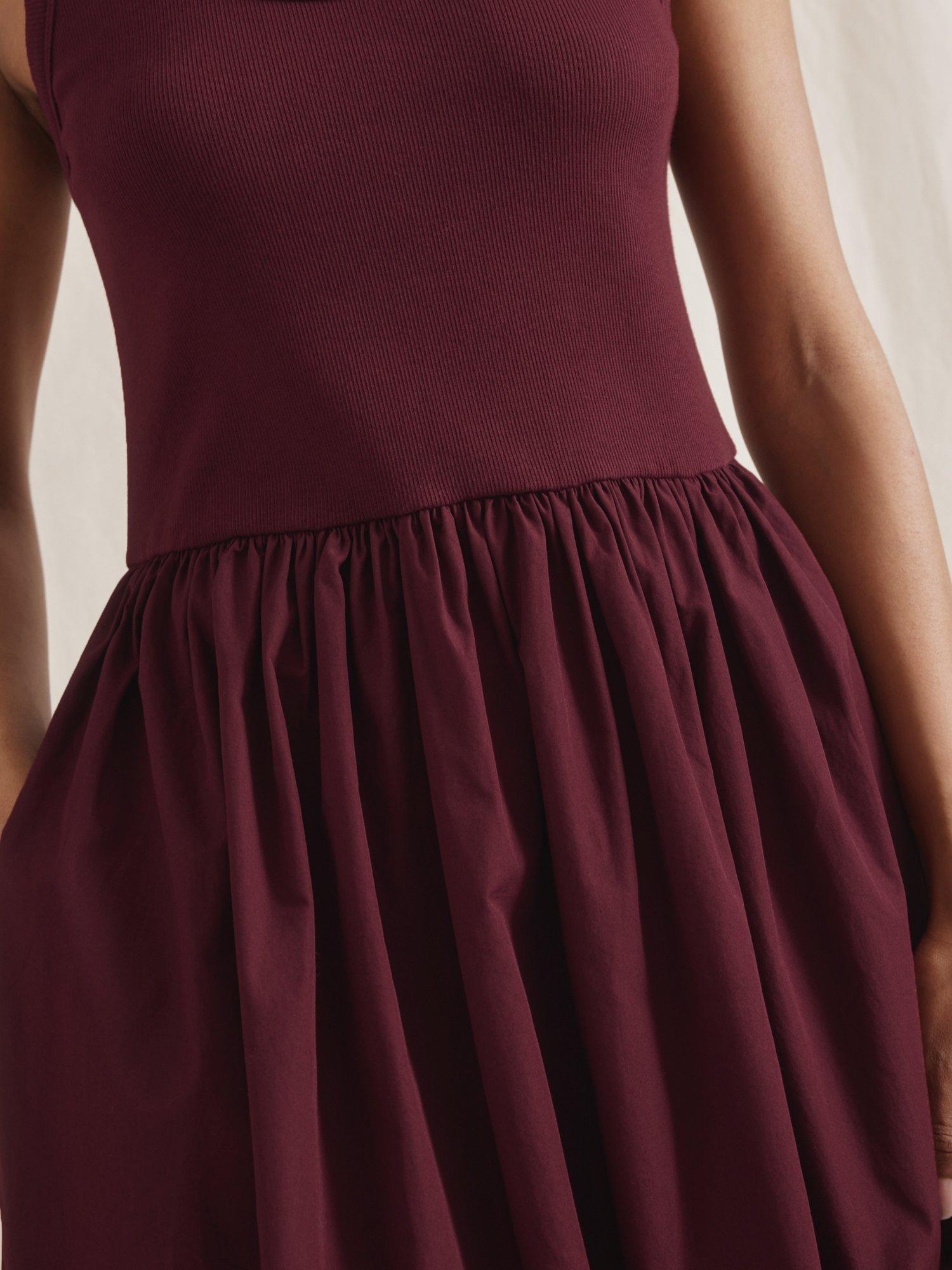 Product image 4 of 6, which shows Albaray Jersey Vest Midi Dress, Cherry, 8