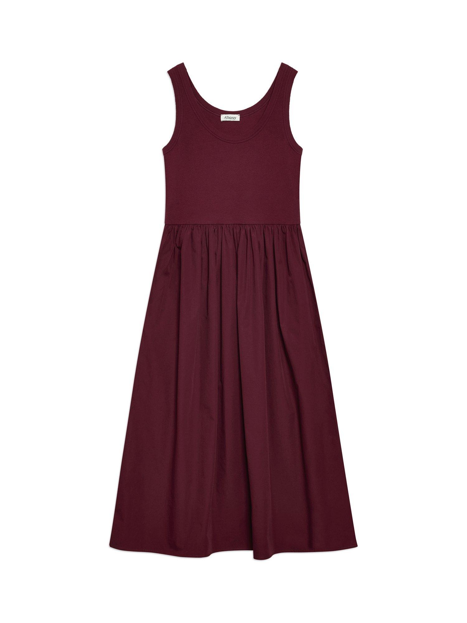 Product image 6 of 6, which shows Albaray Jersey Vest Midi Dress, Cherry, 8