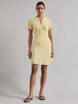 Albaray Spot Frill Mini Dress, Yellow, Yellow